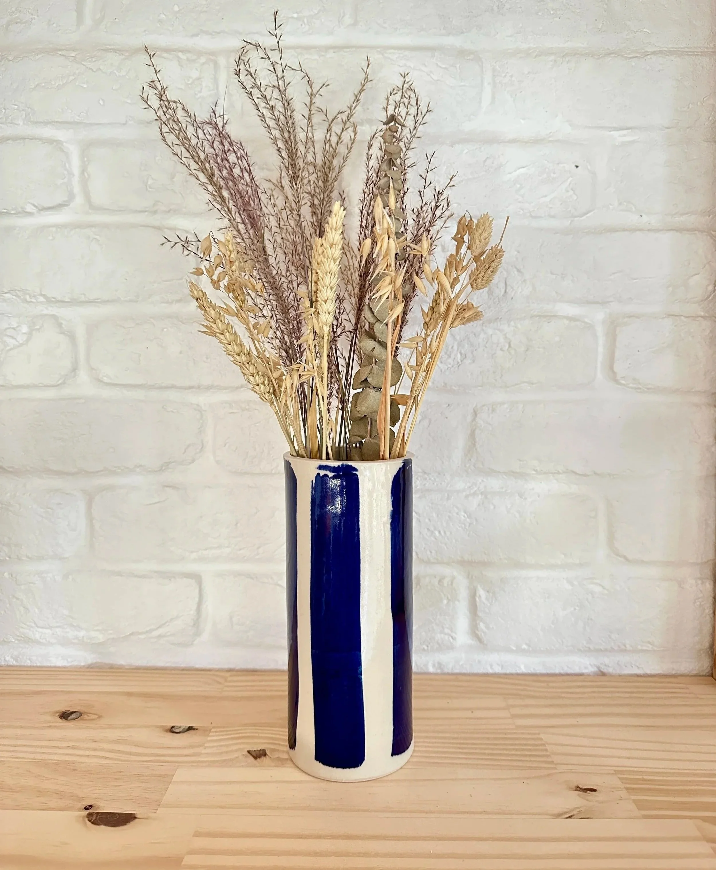 Tall vase - Blue stripe