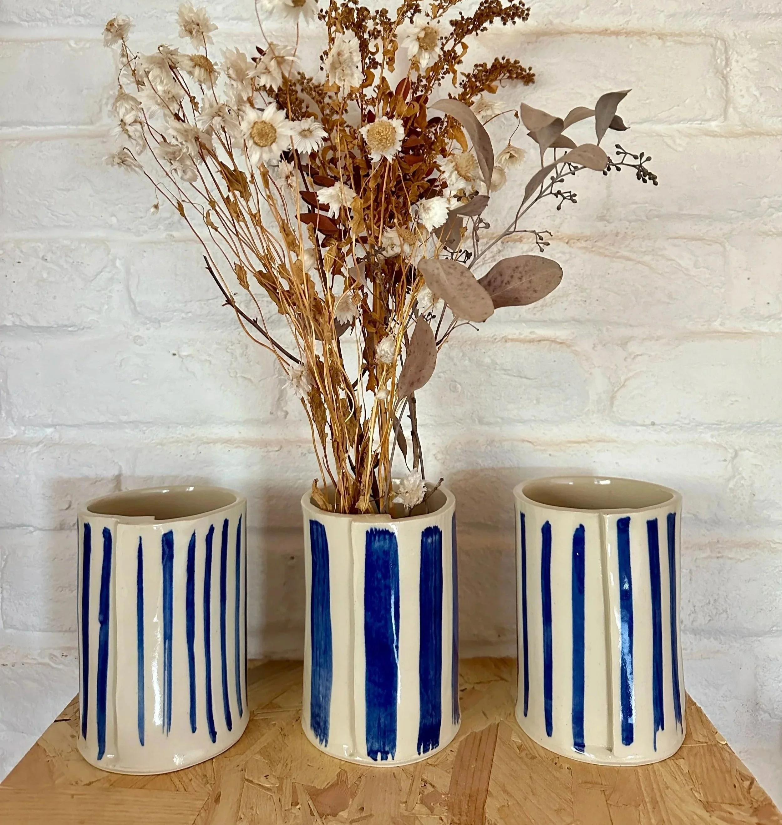 Vase - blue stripe