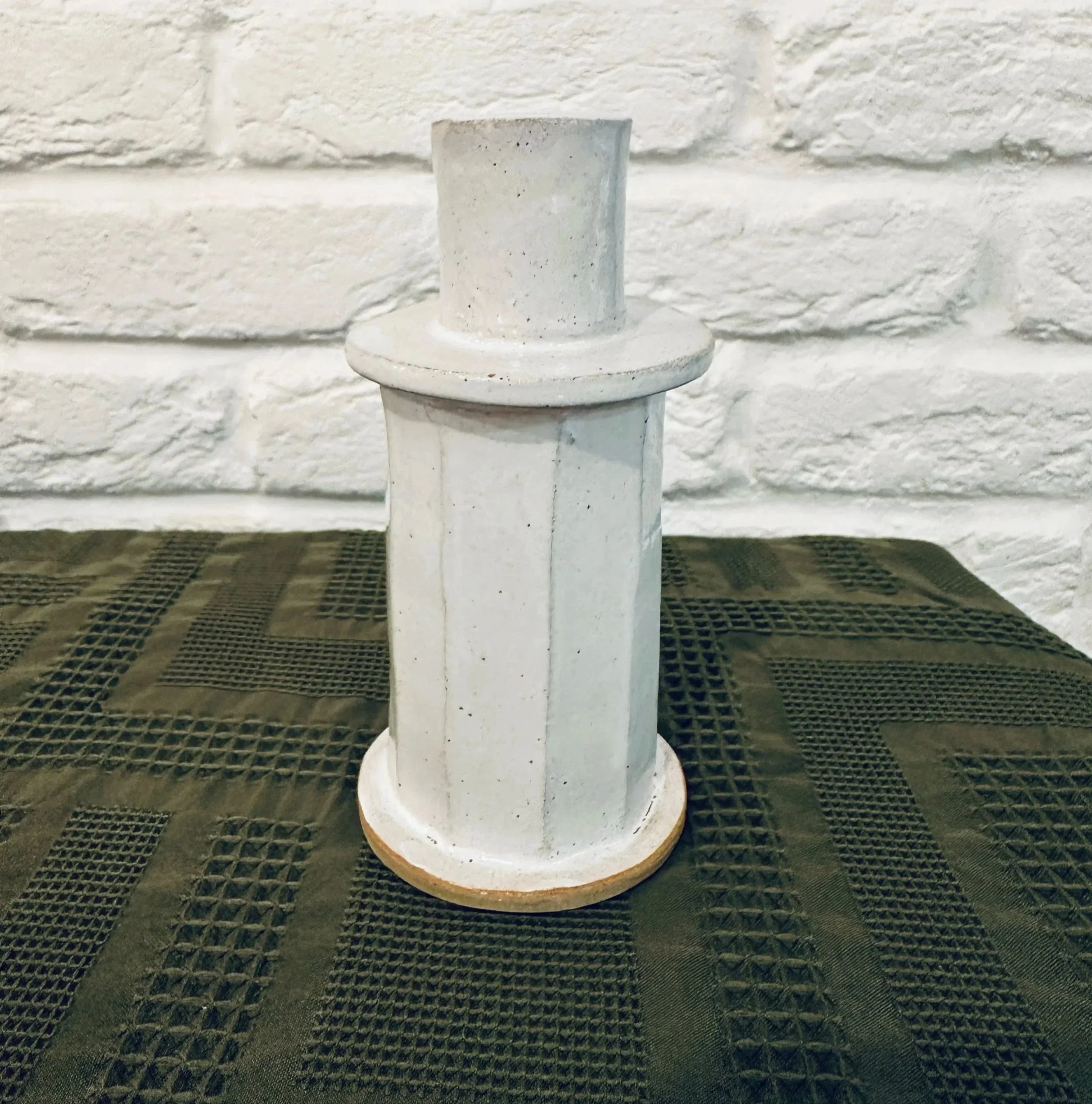 Candlestick holder - tall white