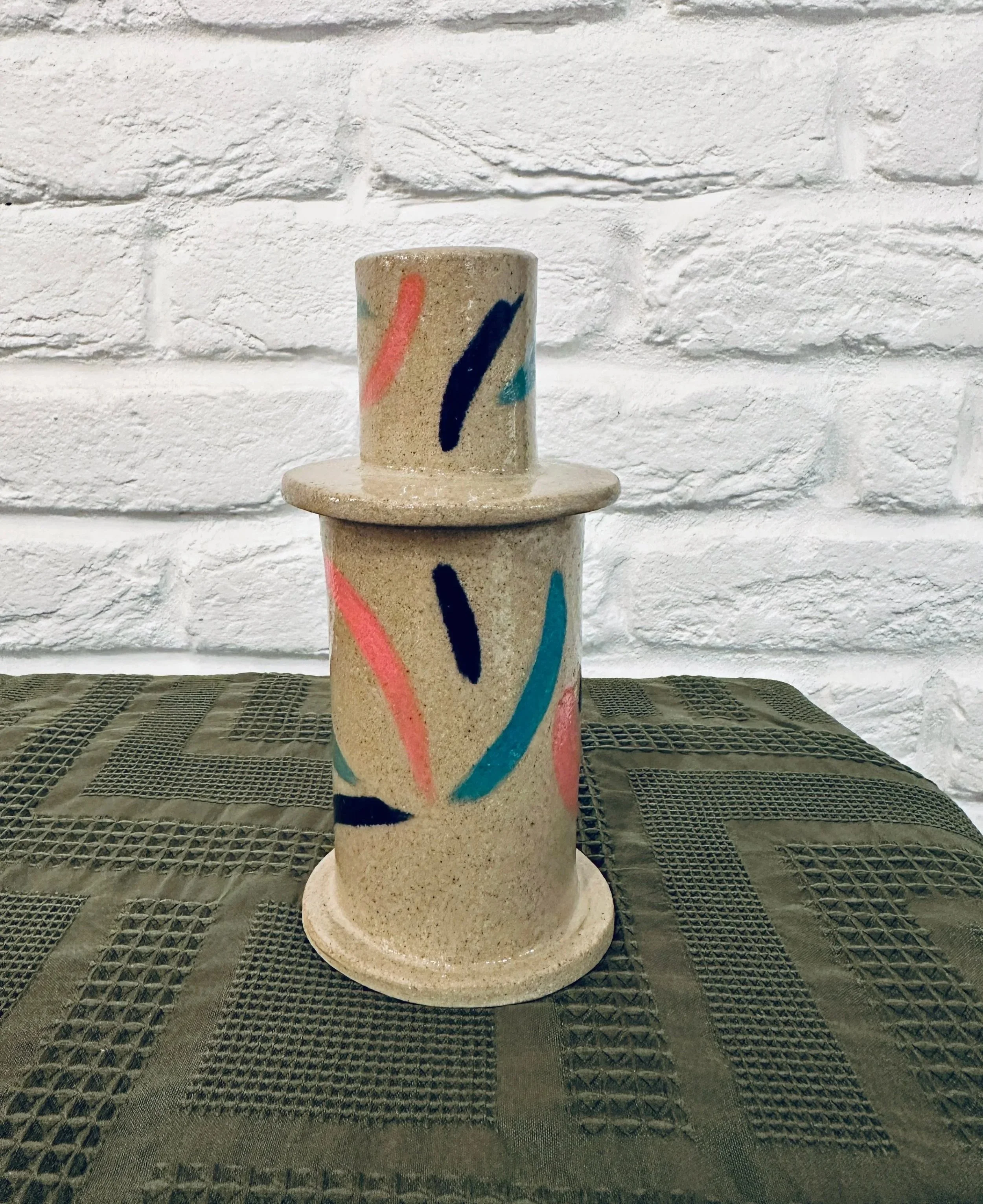 Candlestick holder - tall stripe