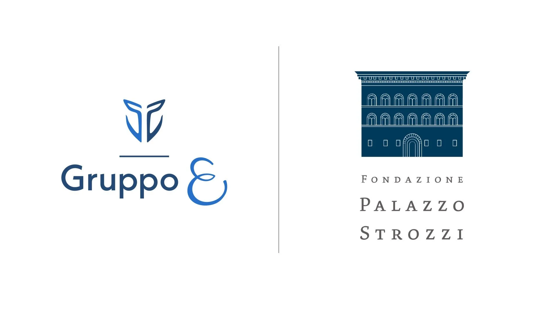 Loghi di Gruppo e Fondazione Palazzo Strozzi su sfondo bianco.
