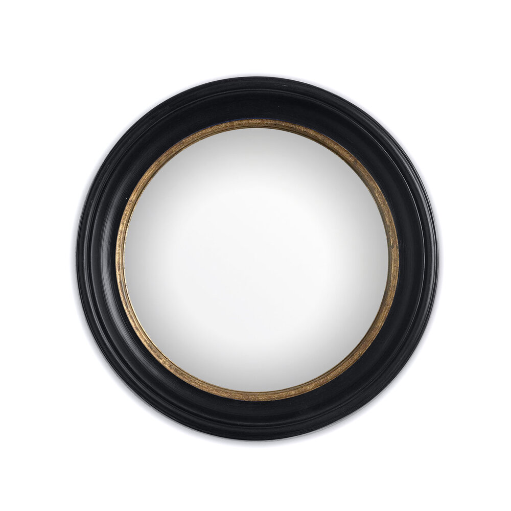 Small Black Convex Porthole Mirror 