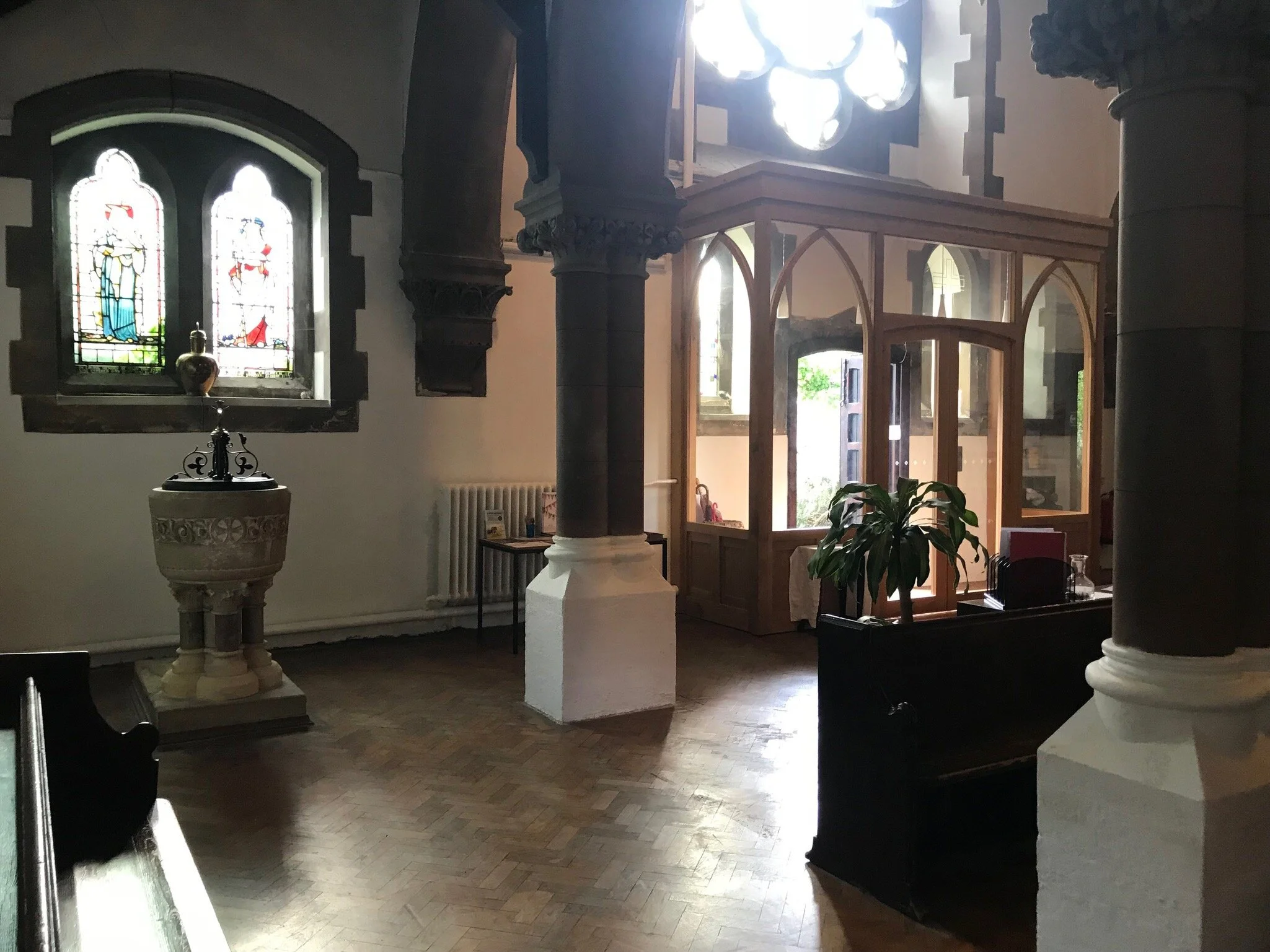 new back layout baptism font and porch.jpeg