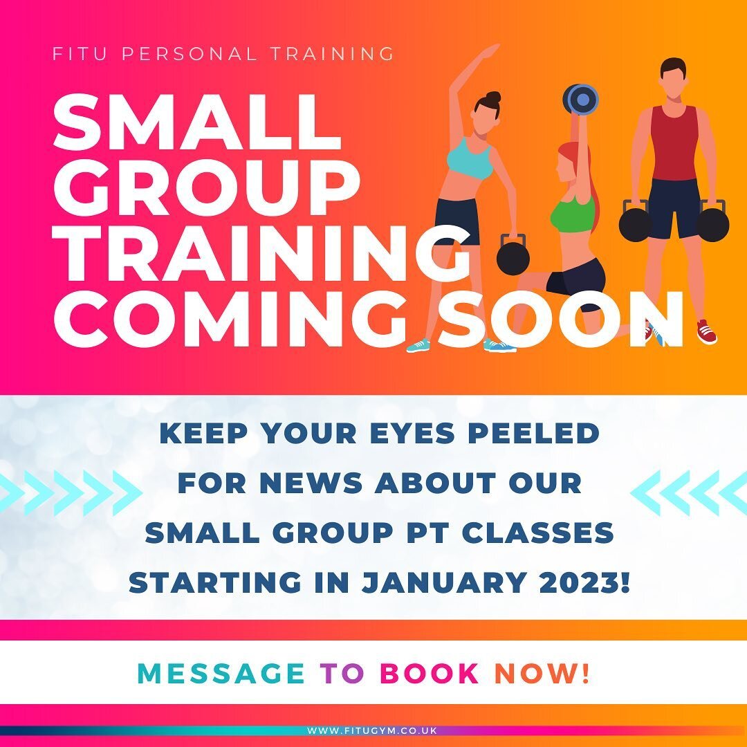 KEEP YOUR EYES PEELED 👀 
We have Small Group PT classes starting in January! More details to come soon so keep an eye out! 

All paid passes for PT&rsquo;s and Classes are available now on our booking site! 

https://fitufitness.book.app

#sheffield
