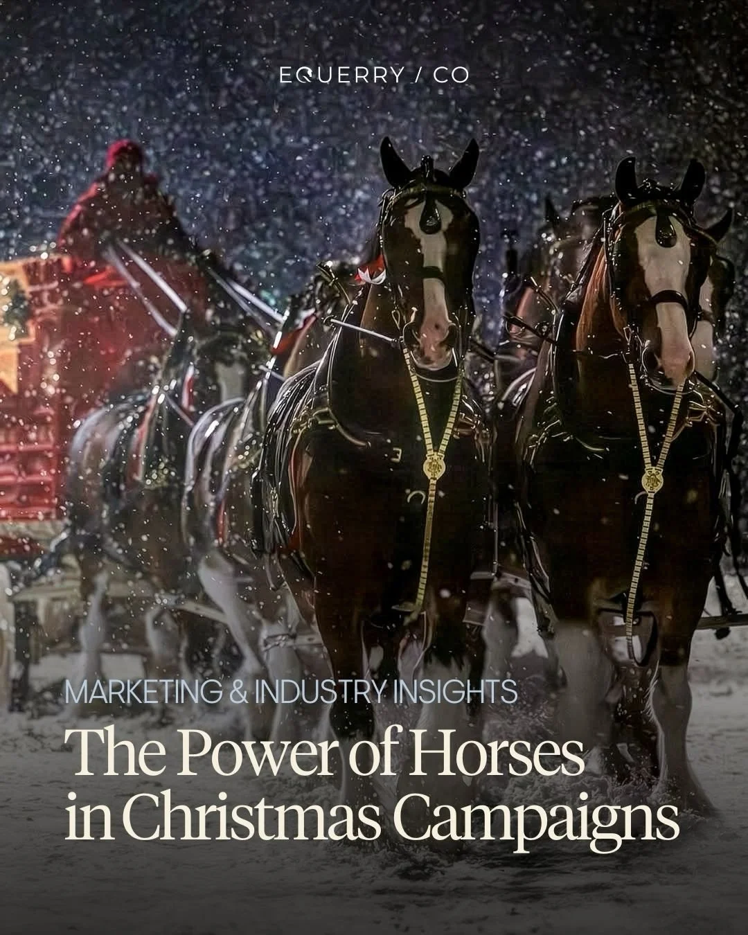 Horses have been central to many Christmas campaigns over the years because they tap into deep feelings of nostalgia and magic, and their presence naturally enriches the narratives of the season.&nbsp;

They also remind people of simpler times: visua