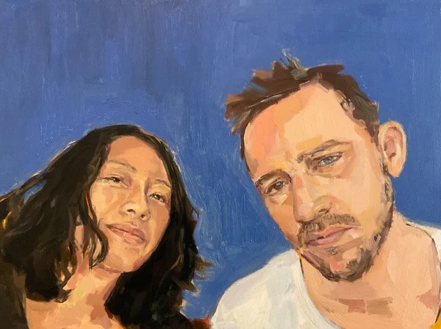 Doppel, Blick von oben, Öl auf Holz gemalt auf Auftrag, Nina Lang, 2023 