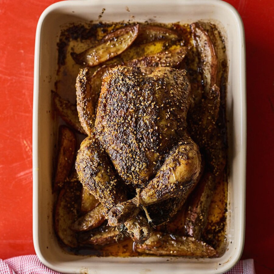 Za’atar Roasted Chicken over Sumac Potatoes