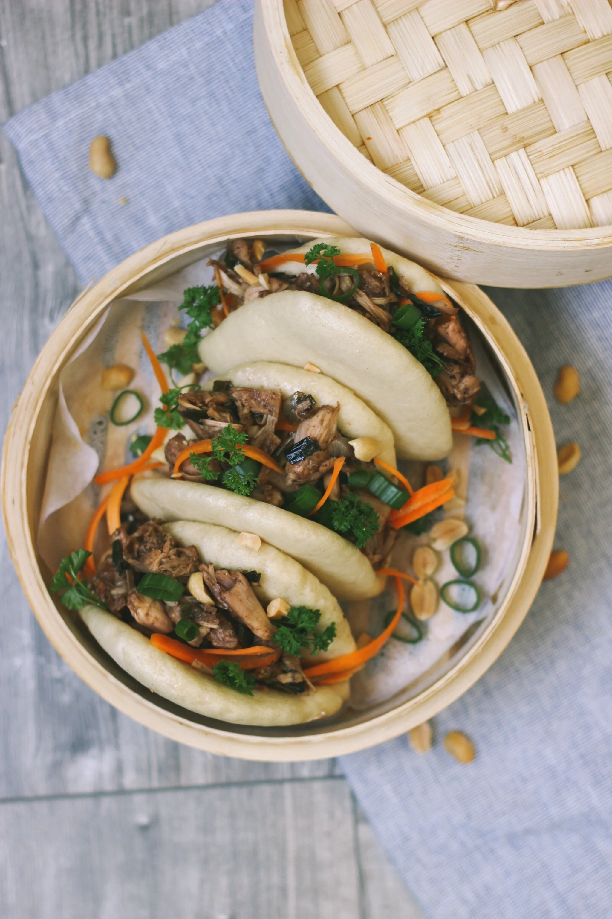 Vega bao buns met pulled jackfruit