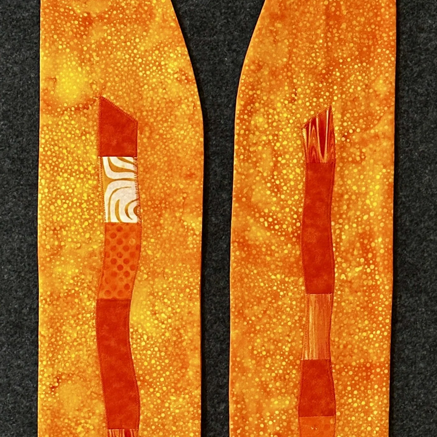 This is a detail for clergy, pastors and chaplains this is a gun violence awareness orange stole by Carrot Top Studio.