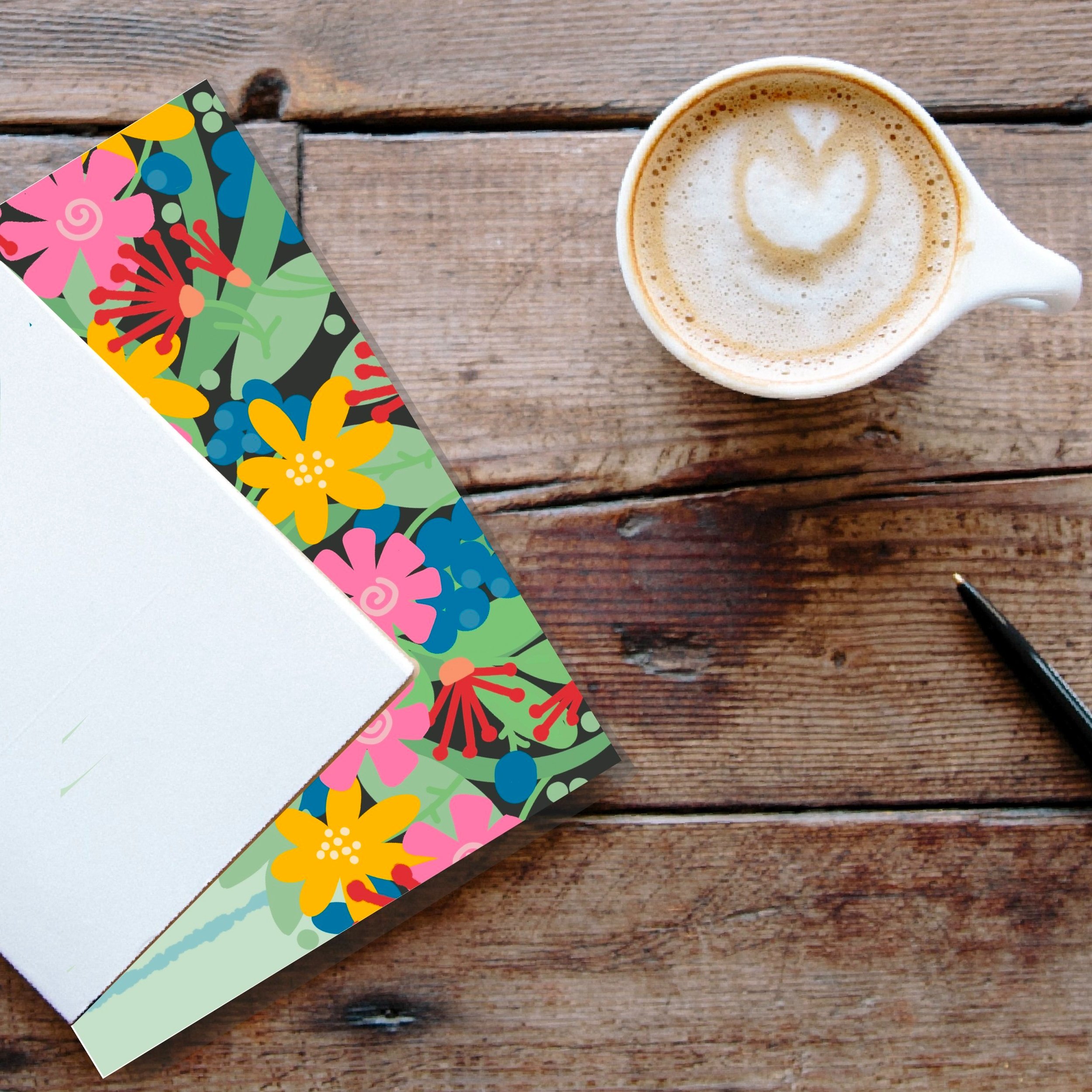cute garden flower note cards stationery