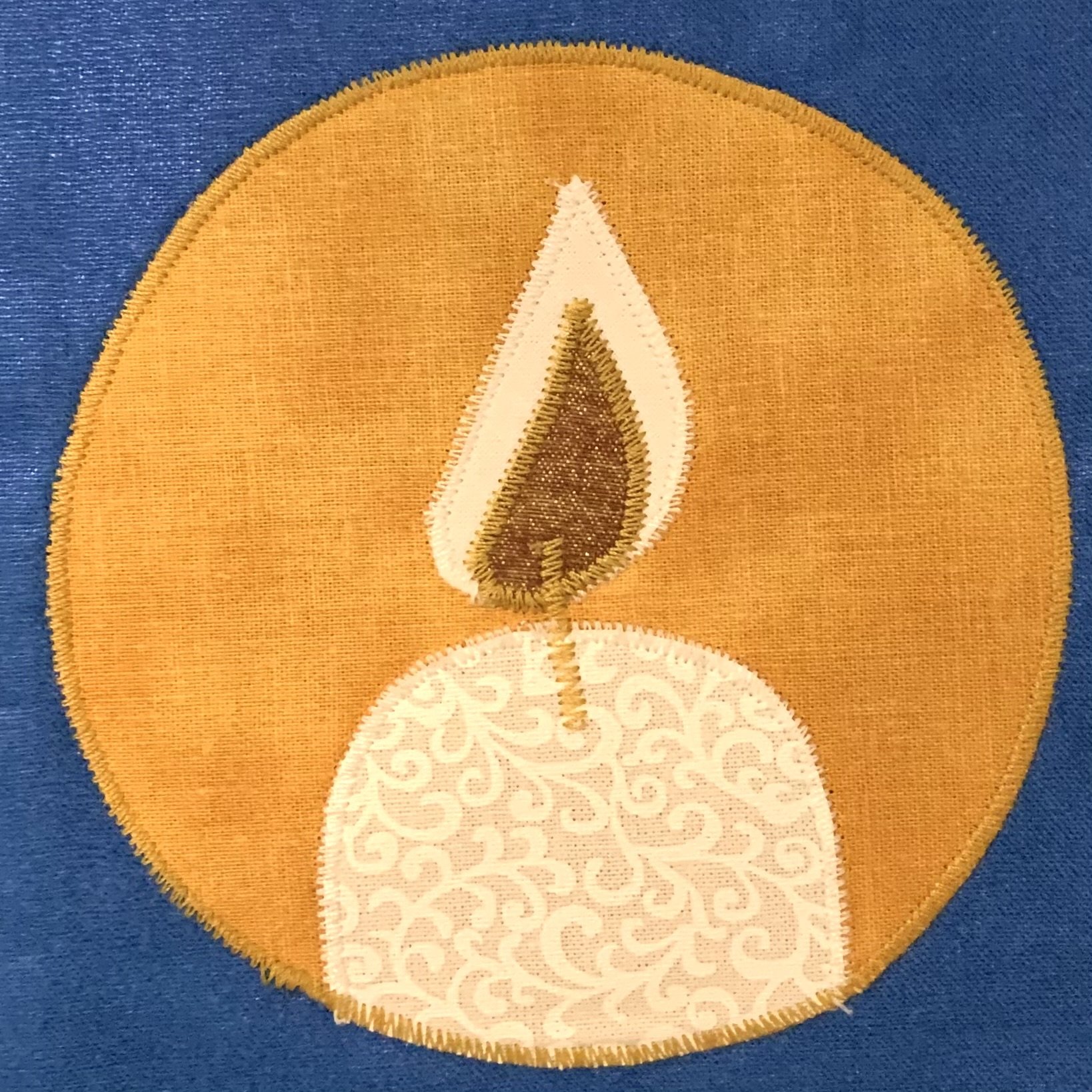blue advent stole with candles for clergy, pastors, ministers