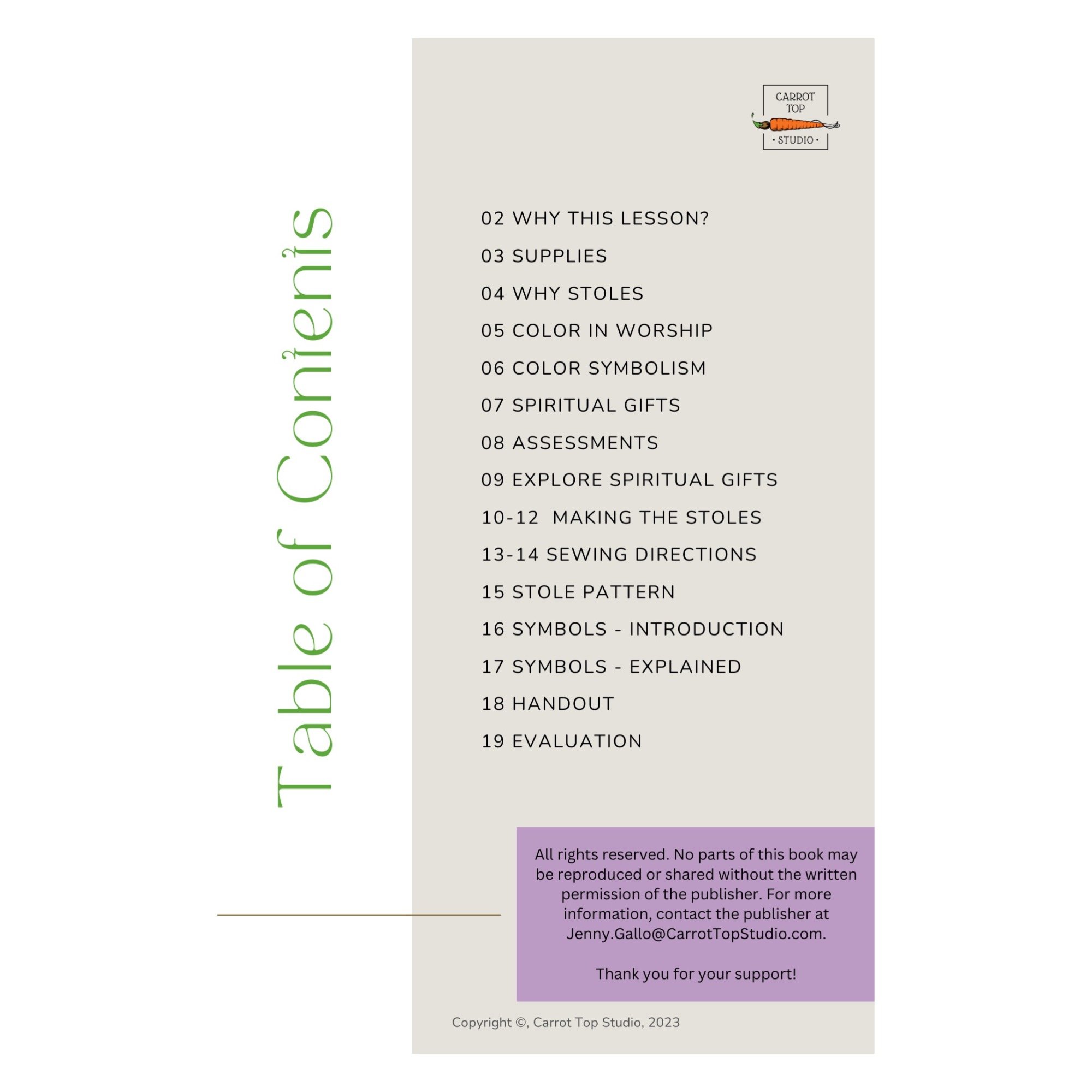 confirmation stole lesson plan - carrot top studio - youth ministry