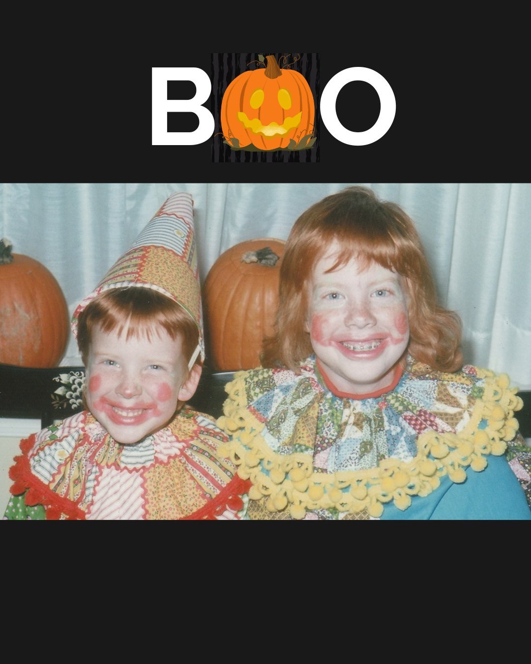 Throwback to a Halloween classic&mdash;our family clown costumes! 🤡✨ My mom sewed these by hand, and they were passed down through two generations (and even made an appearance in my kindergarten classroom years later!). Her creativity and handiwork 