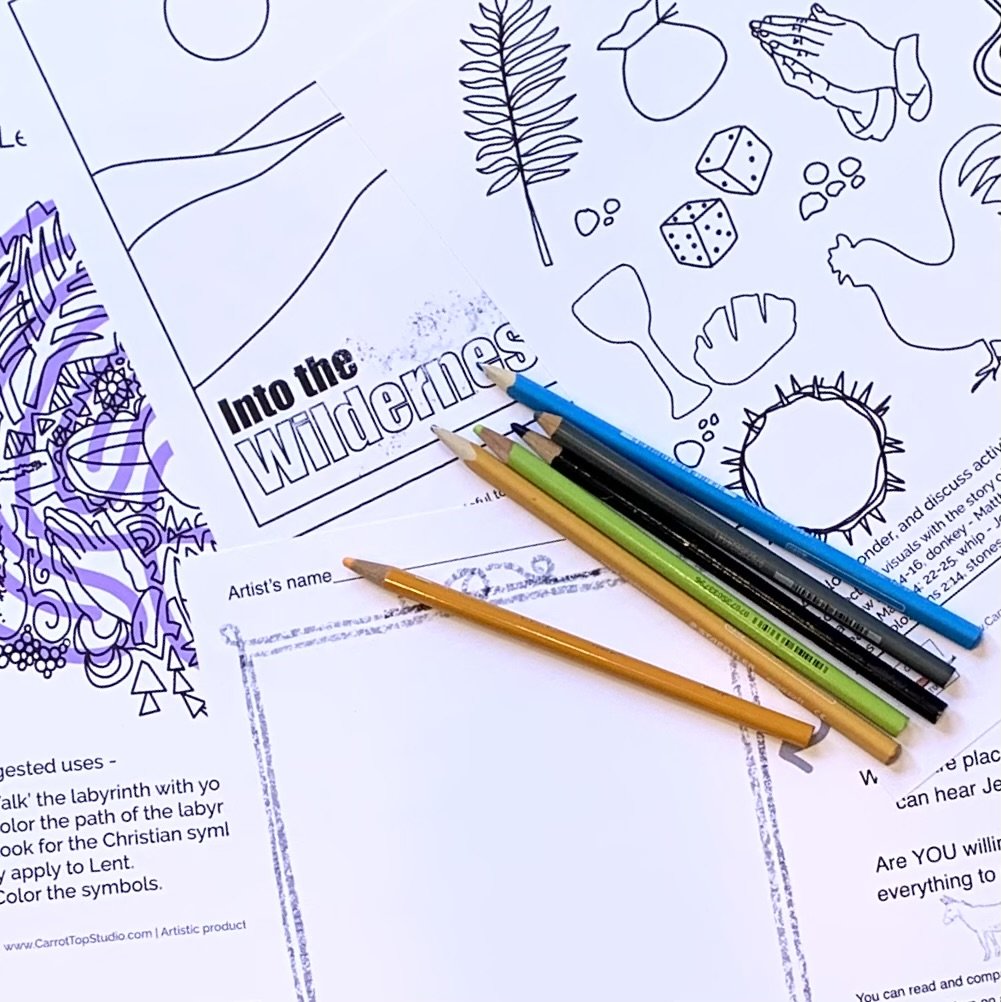 Digital downloads for Lent can be purchased individually or in a bundle from Carrot Top Studio Christian education resources.
