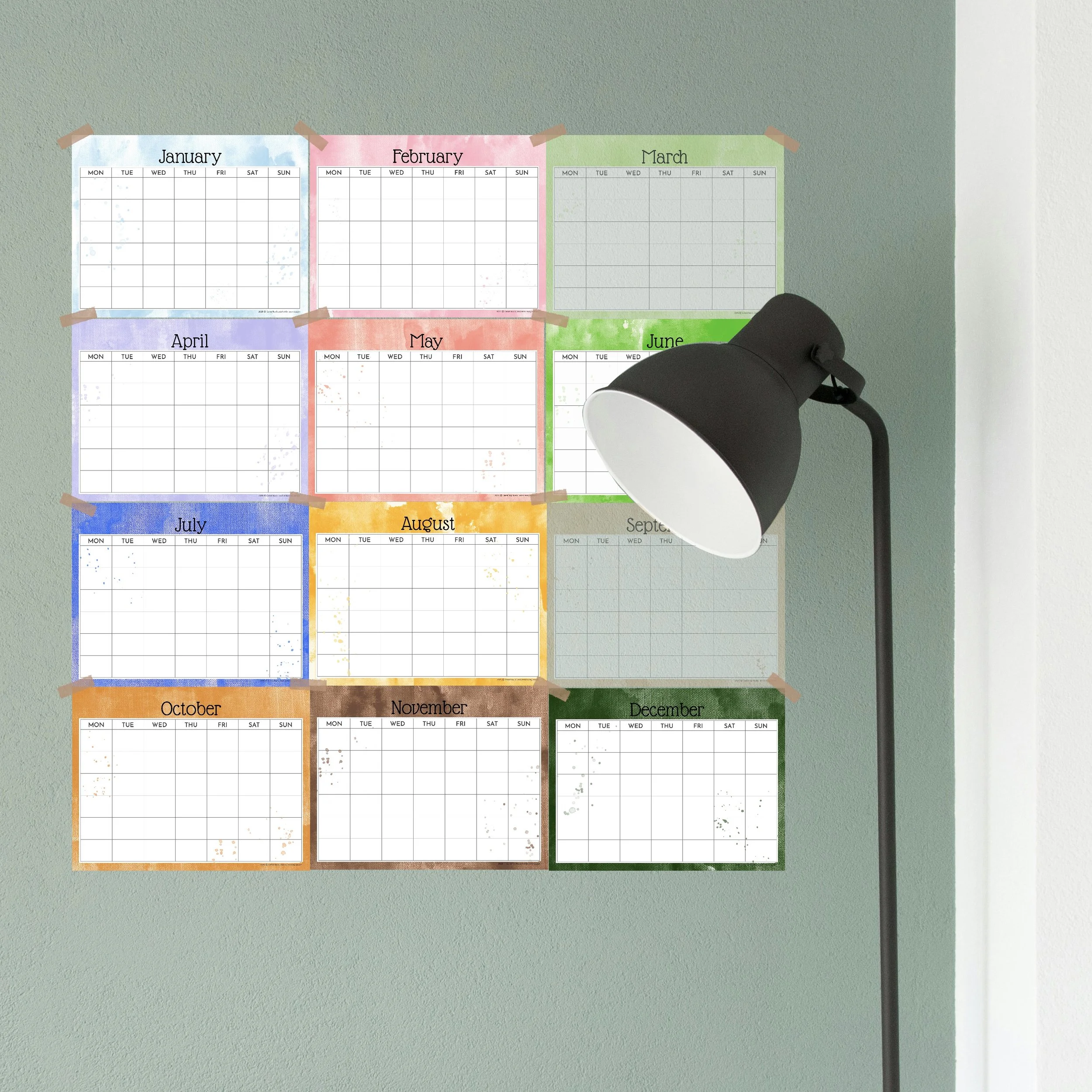 PDF download calendar for evergreen annual planning - Carrot Top Studio