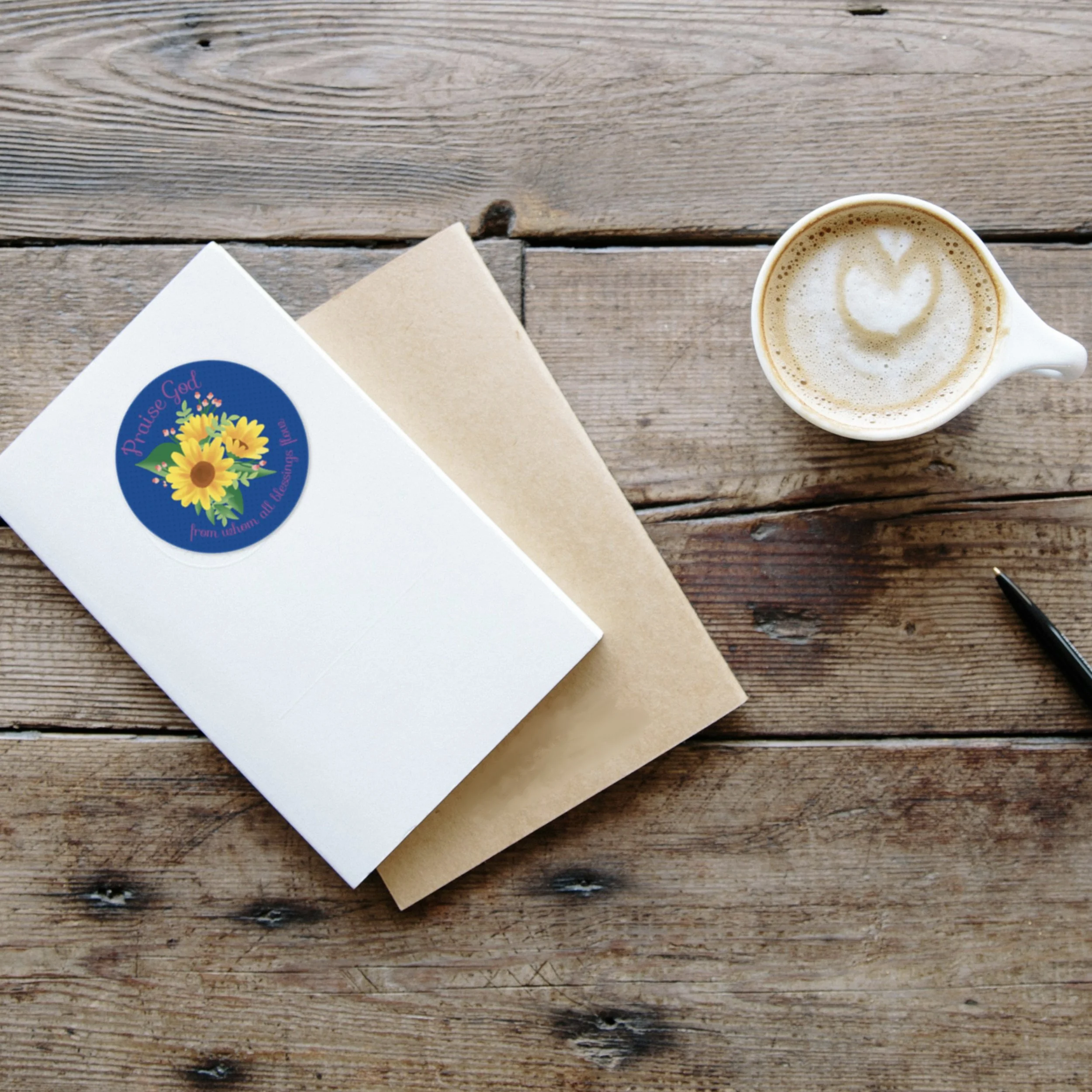 Doxology sticker on a greeting card - carrot top studio.jpg