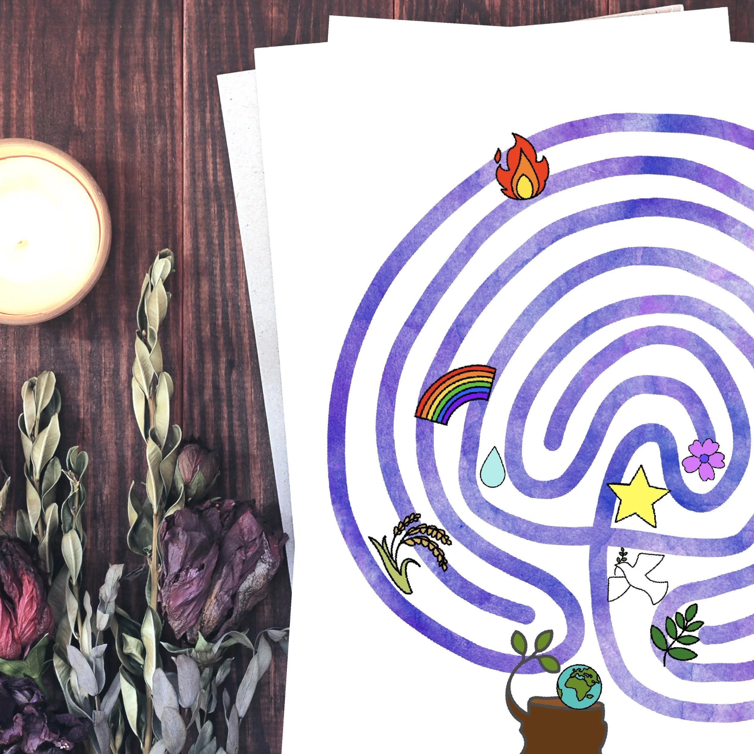 Advent finger labyrinth activity from Carrot Top Studio