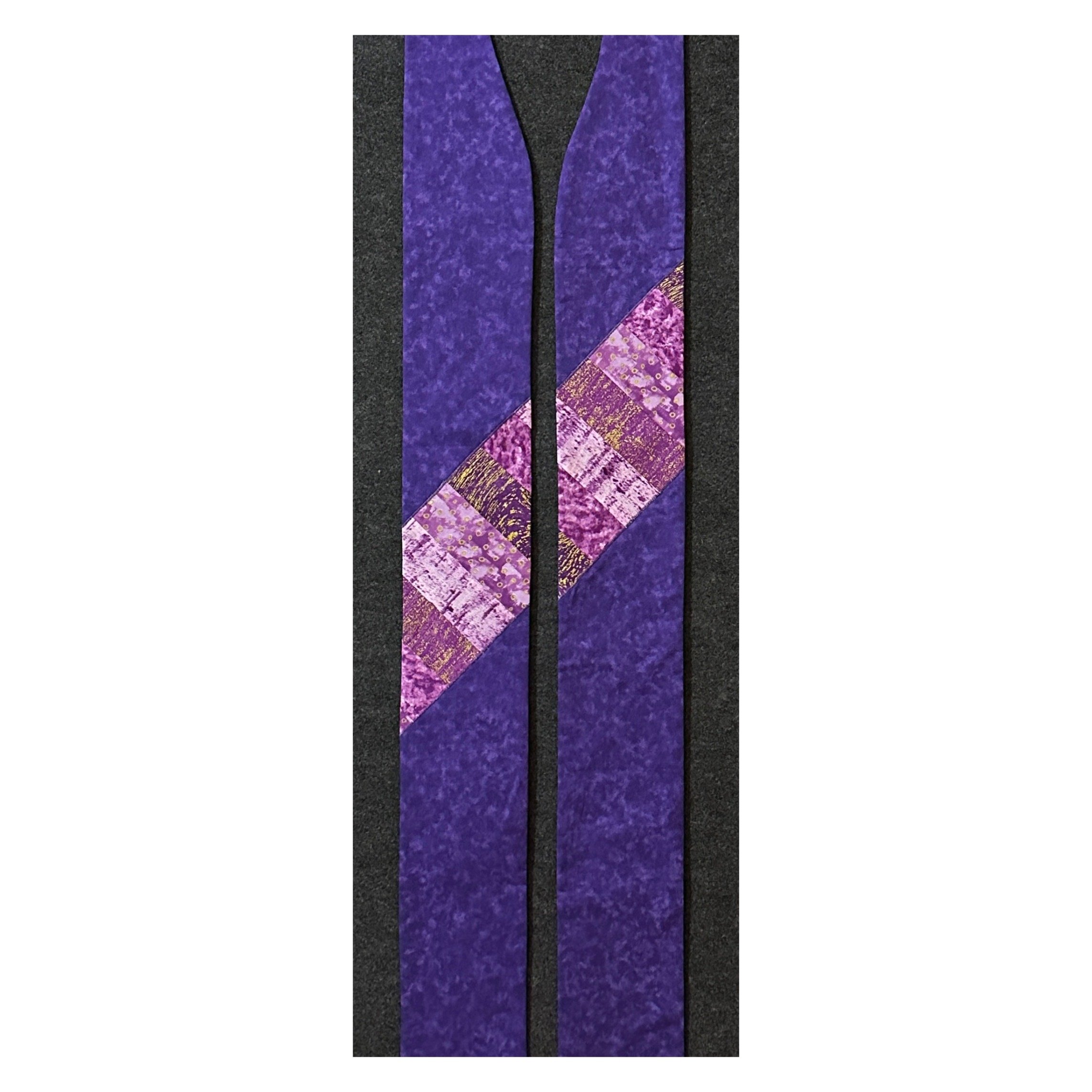 Purple Advent stole with gold accents—symbolizing anticipation and the coming of Christ, our King.