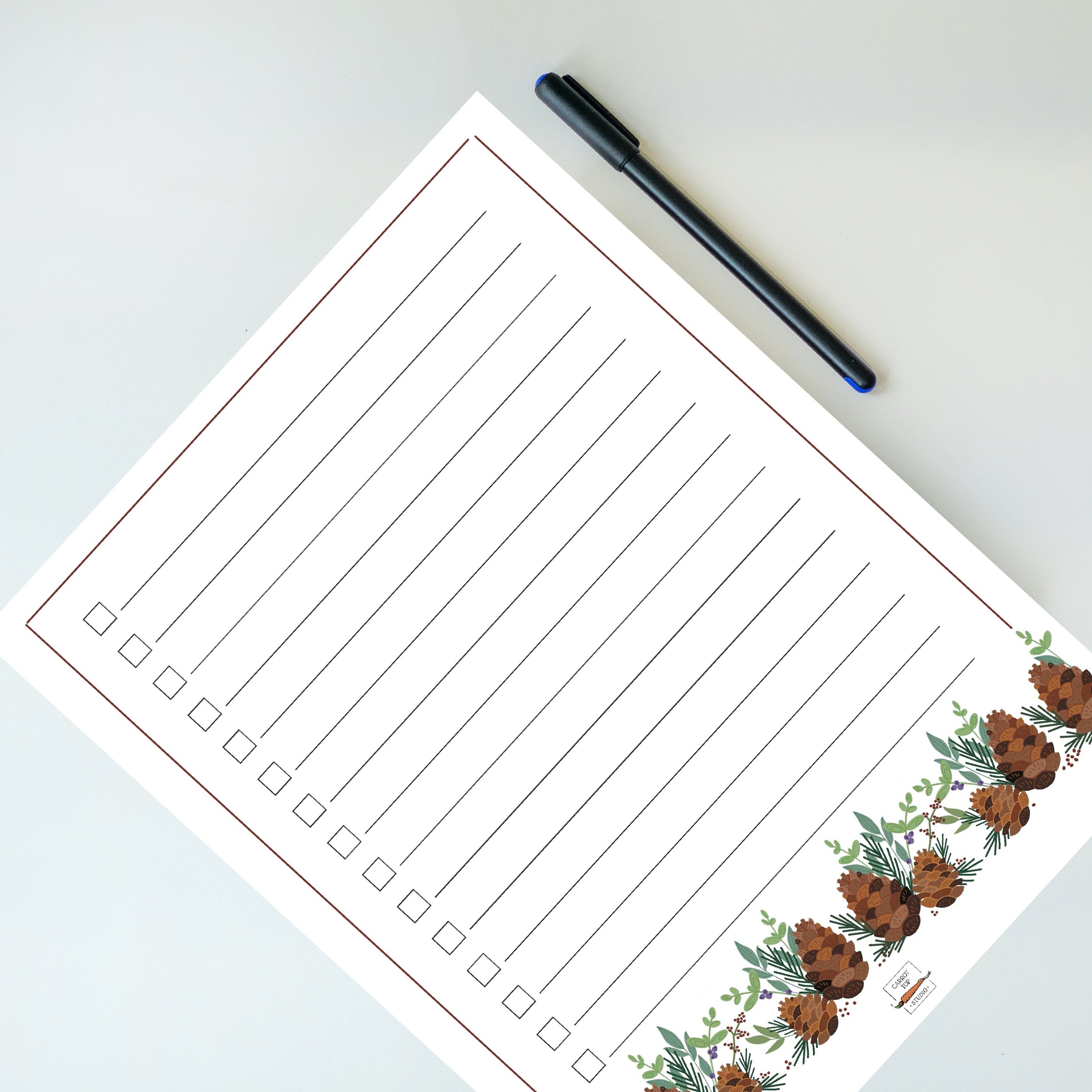 860 Winter checklist lined paper by Carrot Top Studio - detail 1.jpg