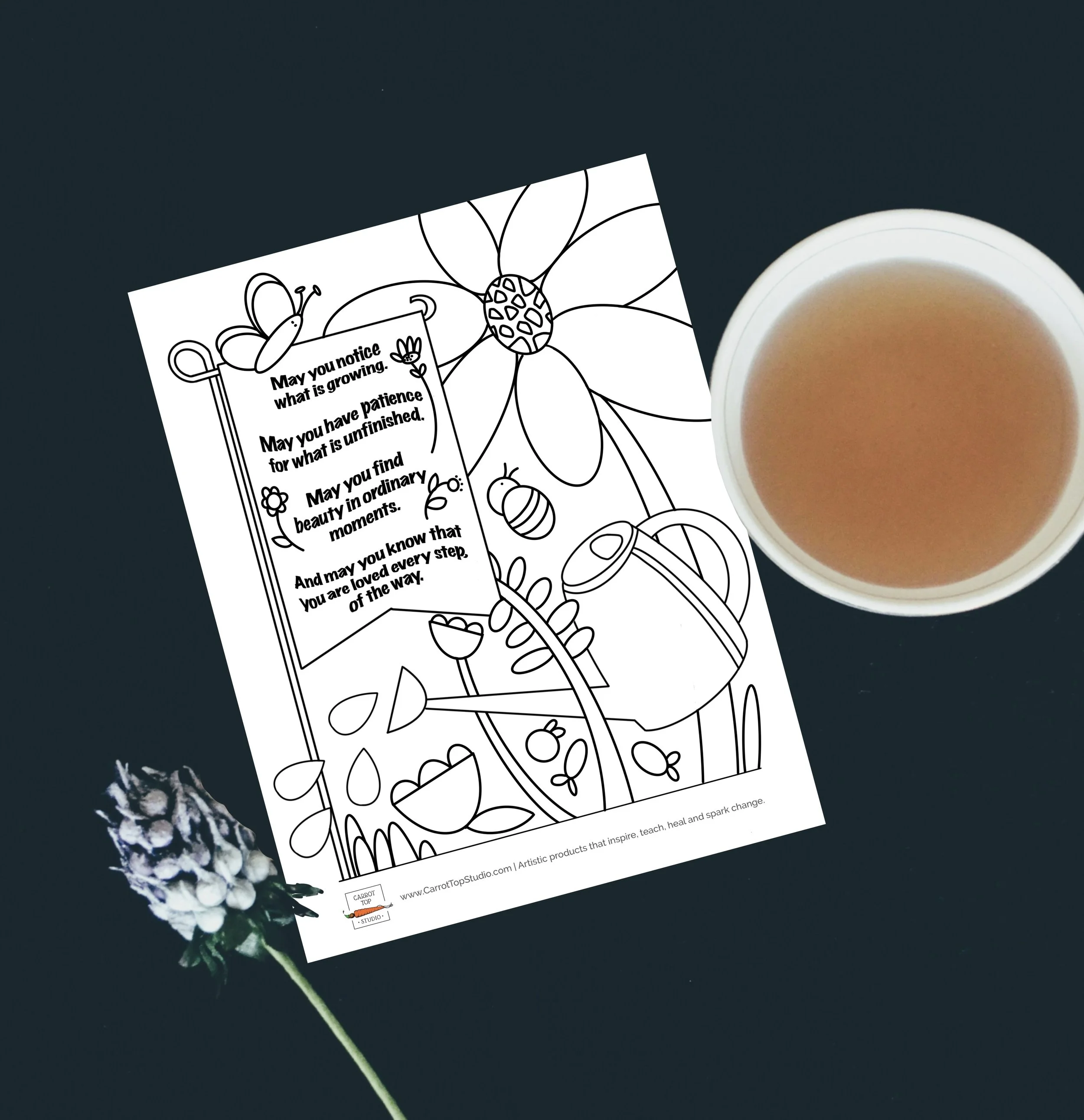 The blessing garden is a coloring page to download from Carrot Top Studio.