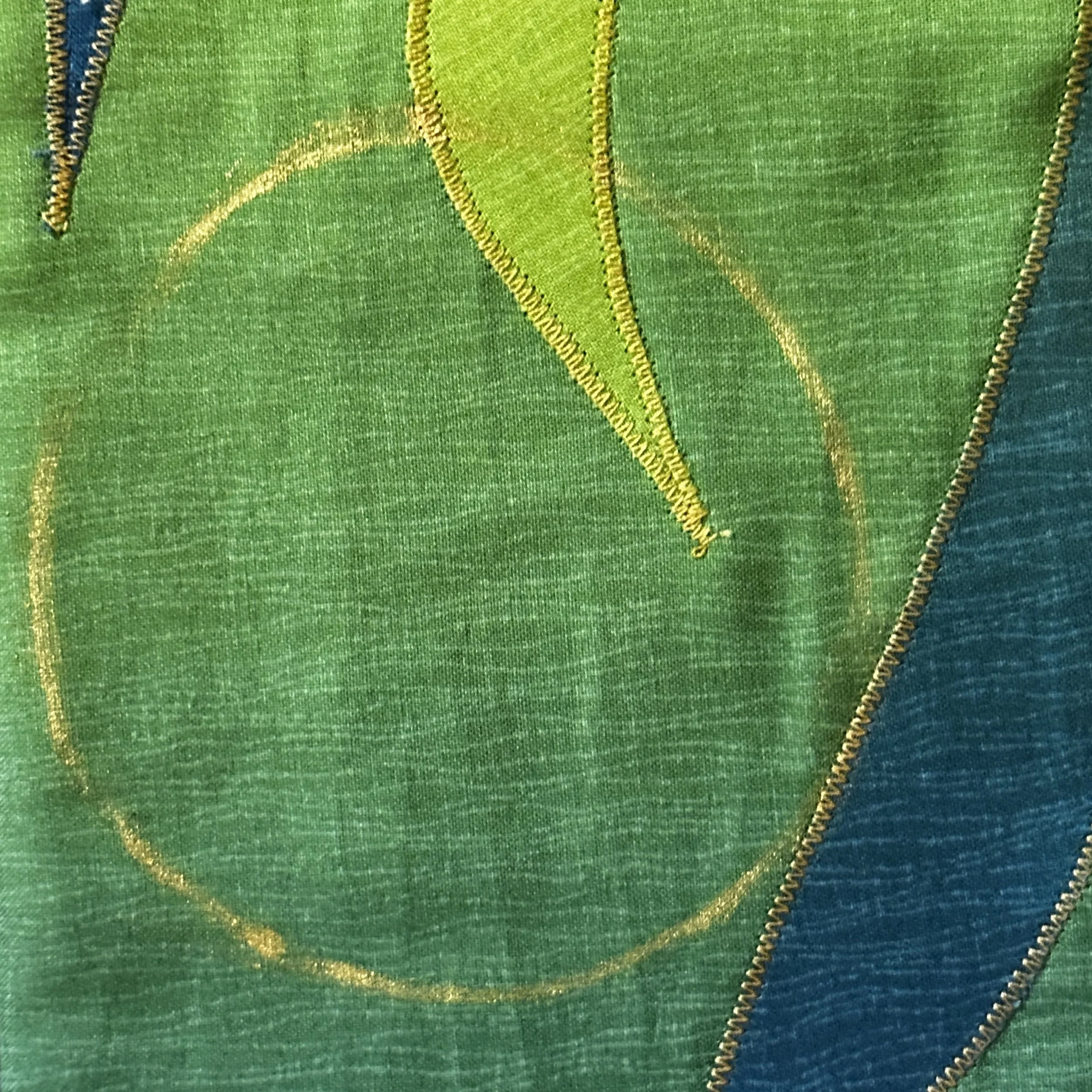 A close up of a green Ordinary Time stole for creation by Carrot Top Studio.