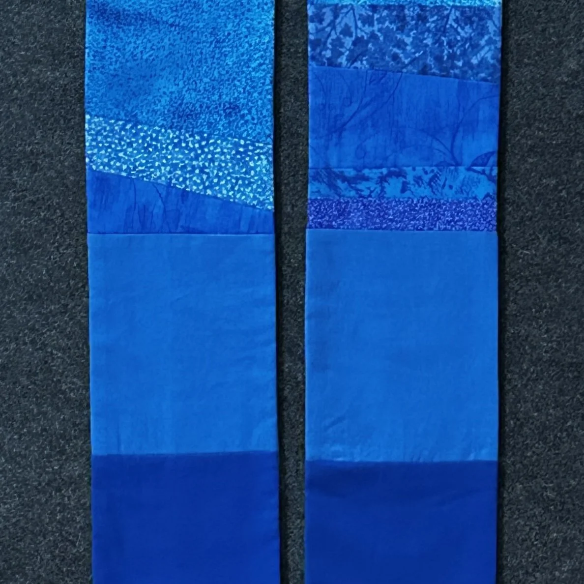 Detail of a blue advent stole sold at carrot top studio.