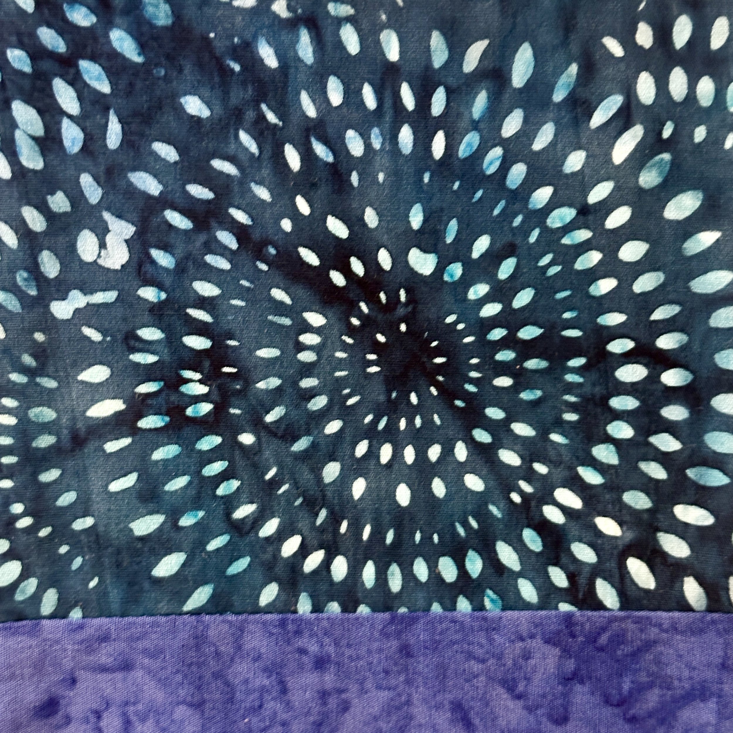 Carrot Top Studio has created a unique handmade stole in blues for Advent and this is a detail.