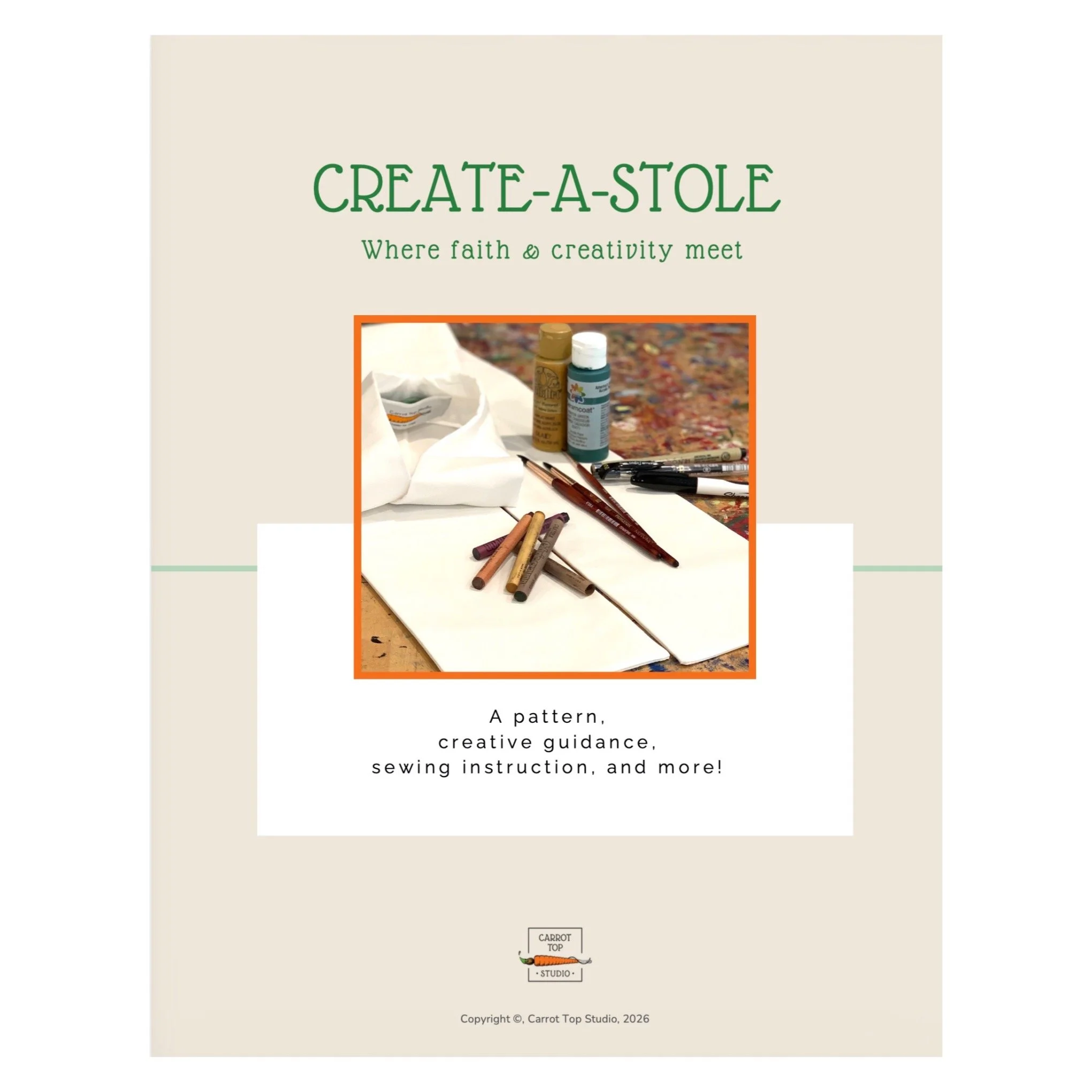 Create-a-stole booklet (cover shown) by Carrot Top Studio.