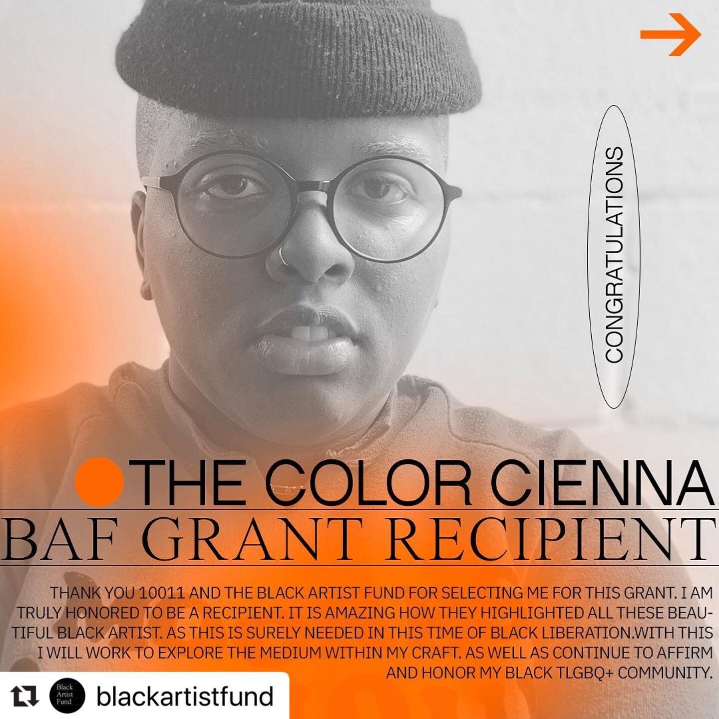 The next generation. Raising the bar! My @thecolorcienna congratulations! 
#Repost @blackartistfund ・・・
Congratulations to The Color Cienna @thecolorcienna for being a BAF grant recipient. &mdash; &ldquo;Thank you 10011 and the Black Artist Fund for 