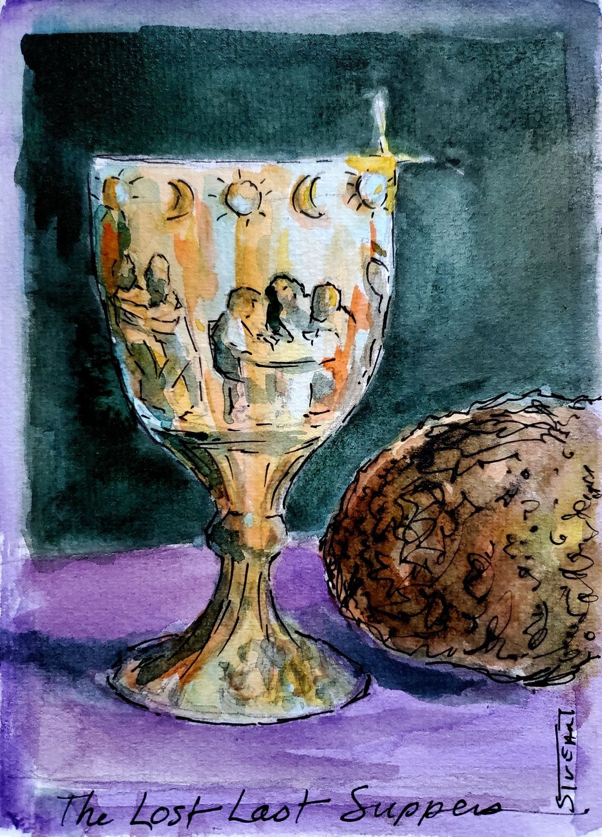 The Lost Last Suppers, 5 x 7, watercolor $300
