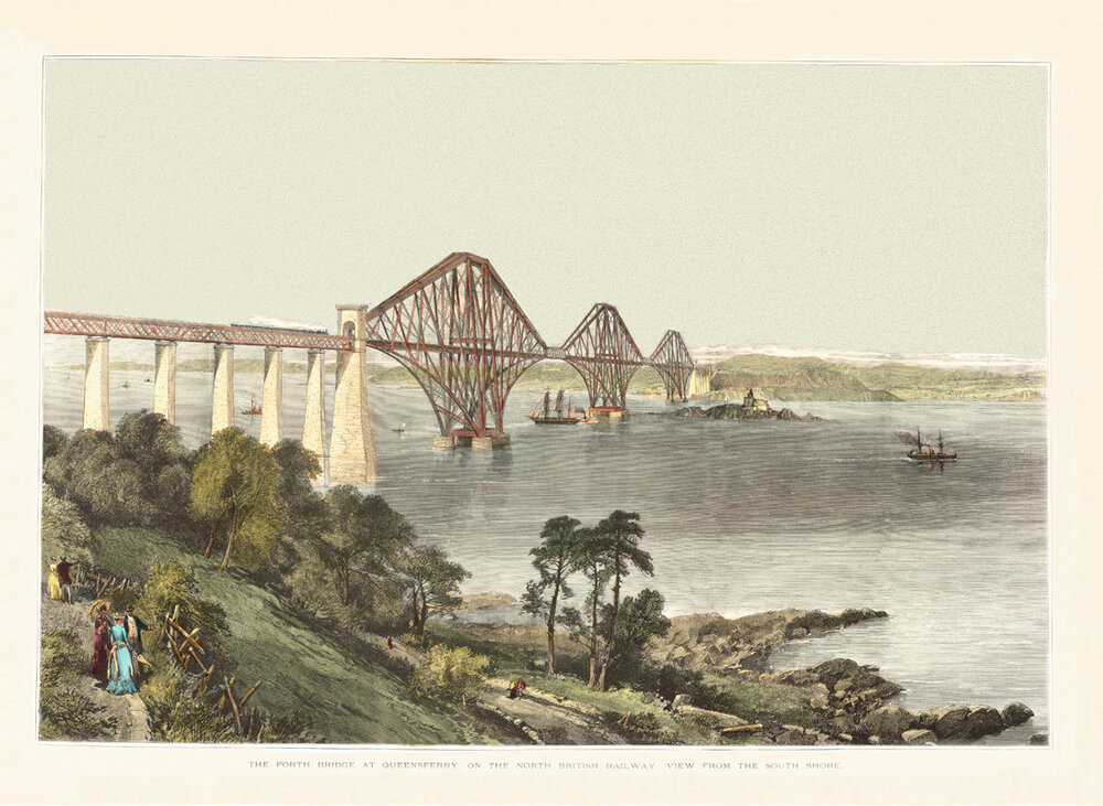 FORTH BRIDGE AT QUEENSFERRY VIEW FROM THE SOUTH SHORE.jpg