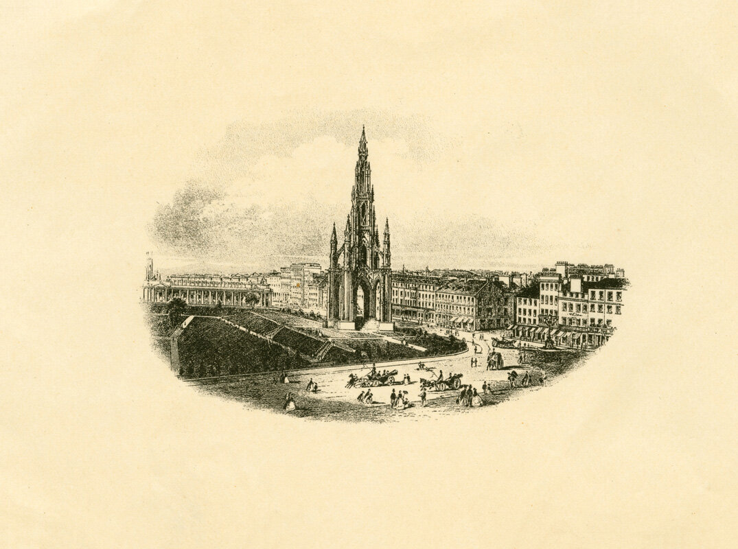 SCOTT MONUMENT AND PRINCES STREET BLACK AND WHITE VIGNETTE.jpg