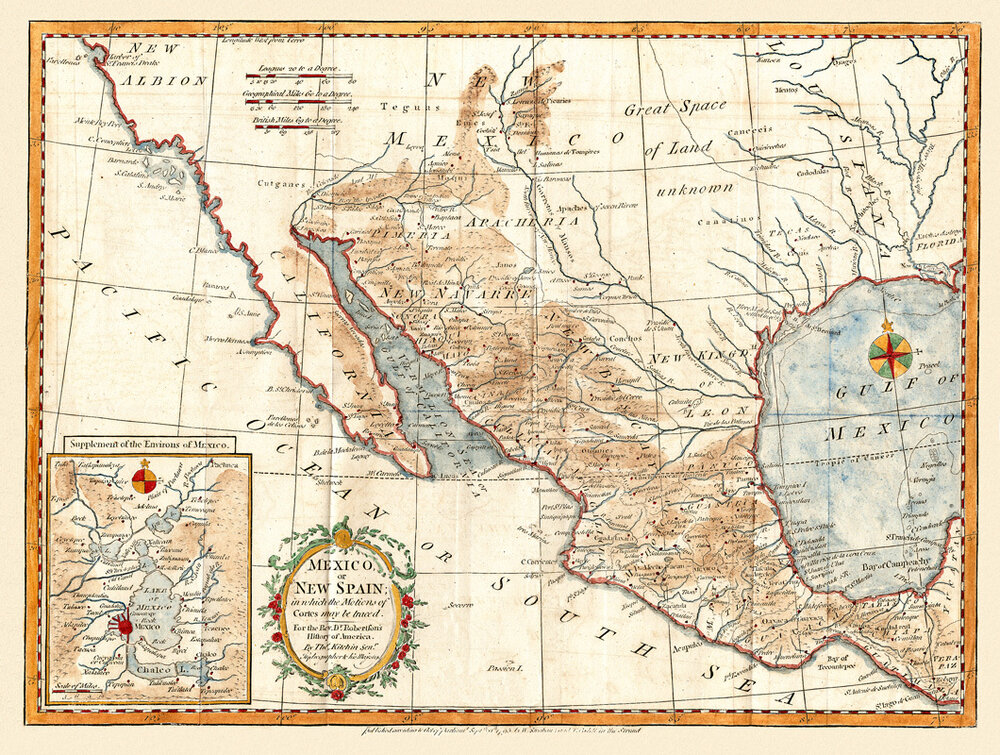 MAP OF MEXICO OR NEW SPAIN SHOWING CALIFORNIA BY KITCHIN.jpg