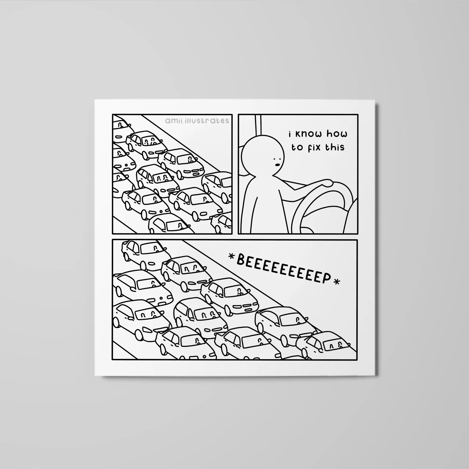 Funny Cartoon 2025 Wall Calendar Amii Illustrates