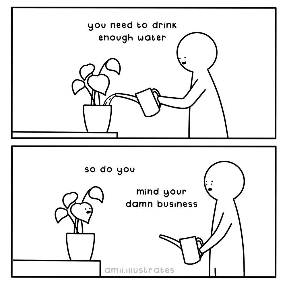 Funny 'Drink Enough Water' Print - Amii Illustrates