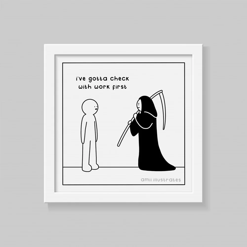Funny 'Check With Work' Print - Amii Illustrates