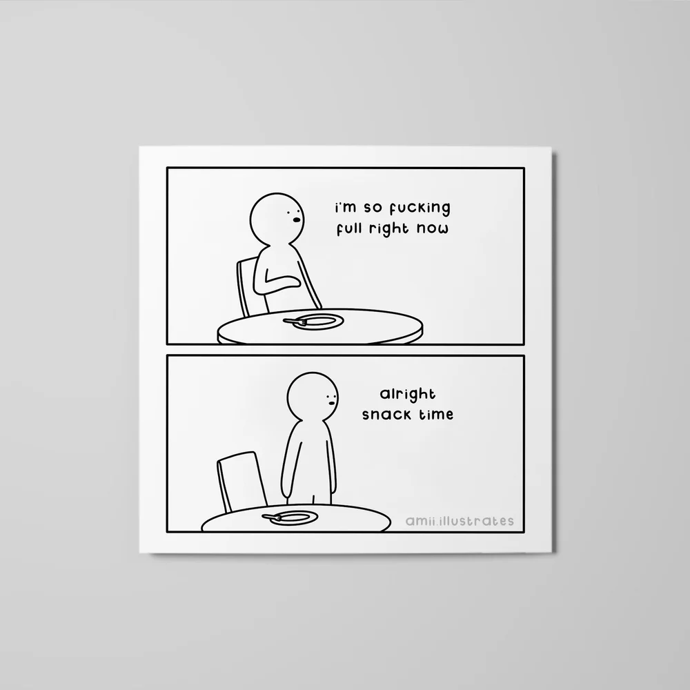 Funny 'Snack Time' Print - Amii Illustrates