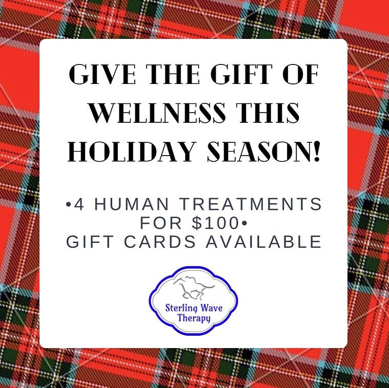 Our holiday special is now available!! 
Four human treatments for $100, that&rsquo;s $60 worth of savings! 🎄✨

&bull;Gift cards available