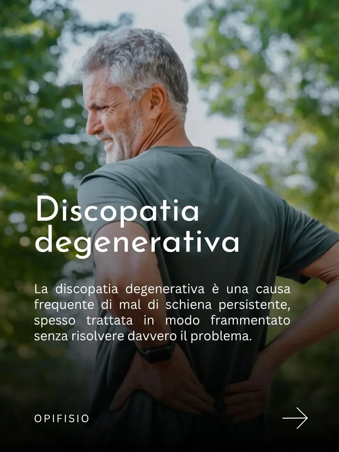 Hai un dolore alla schiena che non passa? 🔍

Forse scende lungo la gamba. Forse ti blocca la mattina. Forse &egrave; l&igrave; da mesi e nessuno ha ancora capito davvero da dove viene.

La discopatia degenerativa &egrave; una delle condizioni pi&ugr