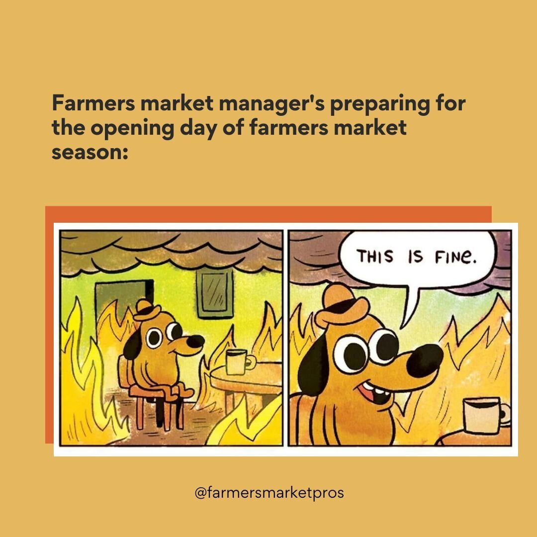Happy opening day to many of you! Send us your tips for putting out fires 🔥 🚒 #farmersmarket #farmersmarketmanagers #farmers