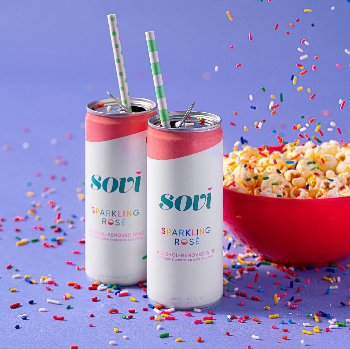 Some of the best days are days spent in the studio grabbing branded imagery for our clients. ⁠⁠
⁠⁠
On this shoot, @drinkSovi really raised the bar with all of the sprinkles and cheesy popcorn we got to pair with the leftover ros&eacute;!⁠⁠
⁠⁠
.⁠⁠
.⁠⁠