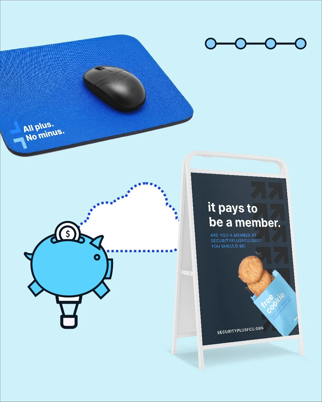 Cookies, clever messaging, and collateral that actually works? Yeah, we bake that into every brand kit. 🍪

For Securityplus, we developed a bold, unified look that turns heads and turns interest into action. From the mousepad to the message, we kept