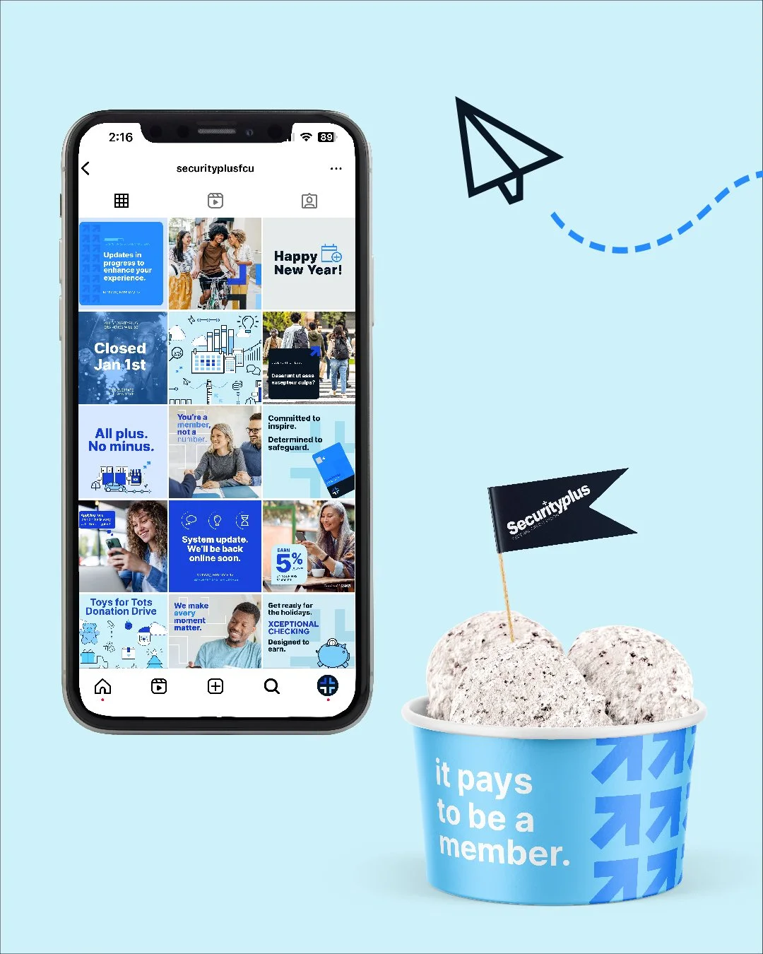 When your grid looks this good, people stop scrolling.
We curated a seamless Instagram layout for Securityplus&reg; that reinforces their core message:
&ldquo;All plus. No minus.&rdquo;

From promos and updates to educational content and member love,