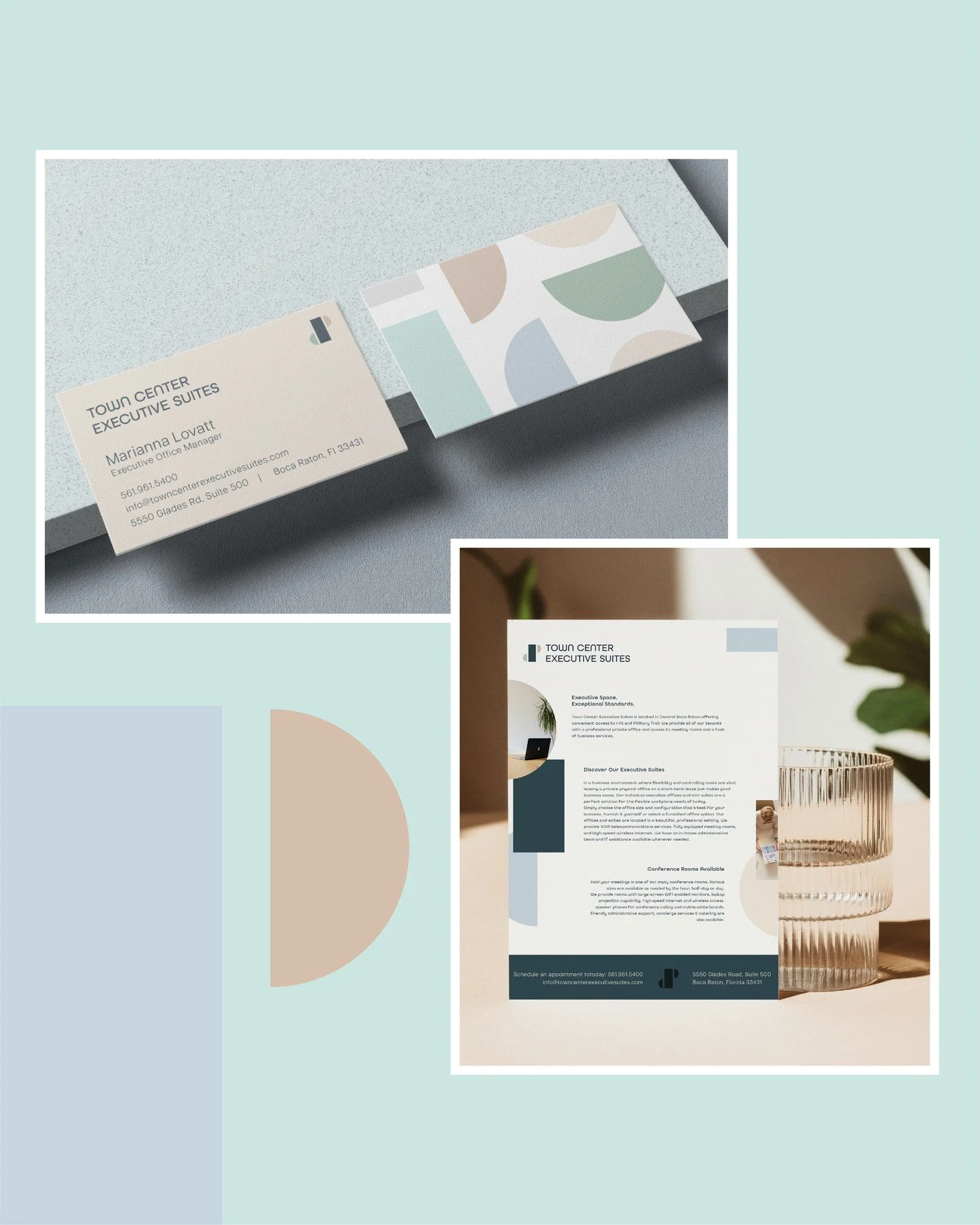 It starts with a handshake. 
🤝The final piece of our Town Center 3-pack brings it back to the foundation: "Brand Identity + Positioning".

Collateral Design: We "roll up our sleeves" to create print pieces like business cards and