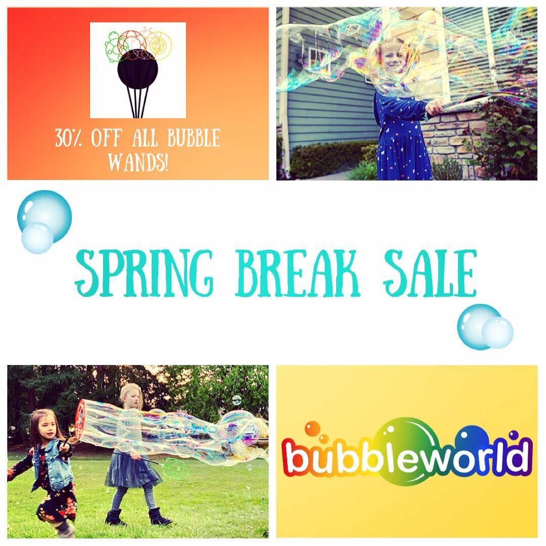 Spring is here and that means it is bubble time! Get your kids outside and moving with our amazing bubble wands! Made right here in the PNW...designed with kids in mind! Save 30% during our spring break sale by using code SPRINGBREAK at checkout! Lin