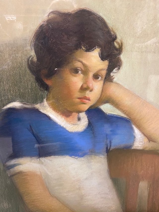 Boy in Blue and White by Linda West — Washington Art Association