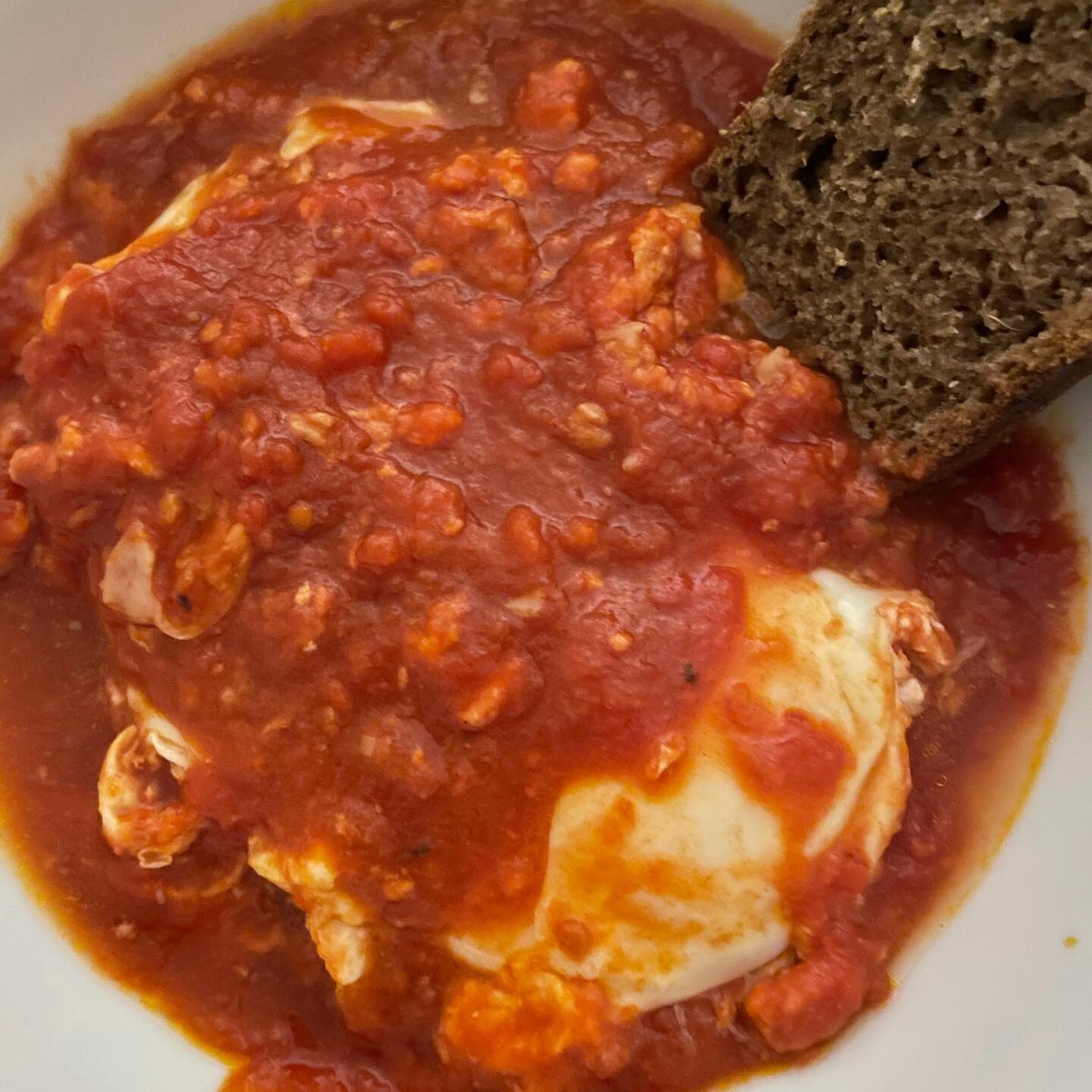 It&rsquo;s a busy clinic today but there is always time for a weekend breakfast.  This is shakshuka, a middle eastern egg dish.  It&rsquo;s basically poached eggs in a spicy tomato sauce.  I love soft yolks mixed with the tomatoes!  Perfect for break