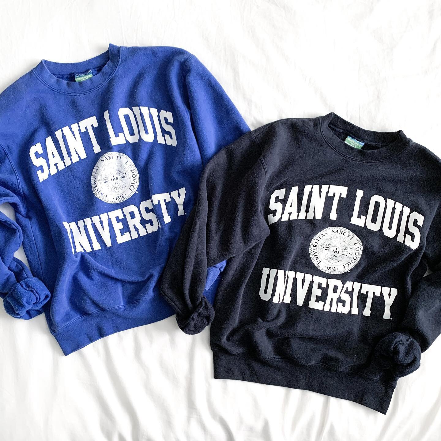 It&rsquo;s not often I render Dan speechless with my thrift finds, but these did the trick! Two vintage Champion sweatshirts from his alma mater, St. Louis University.