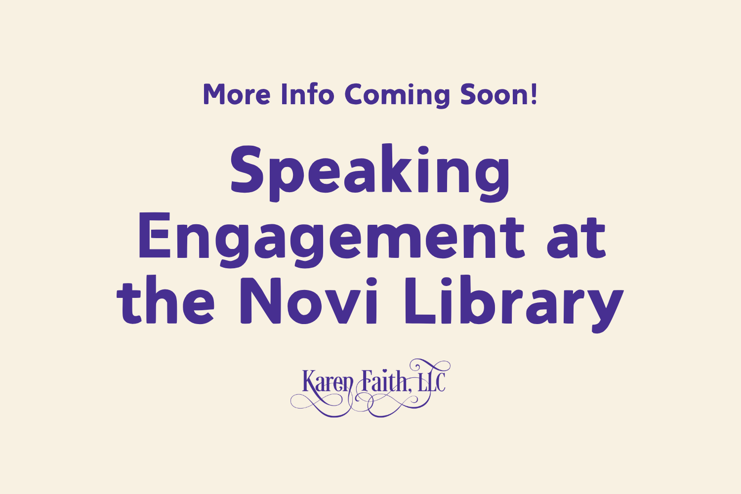 Speaking Engagement at Novi Library