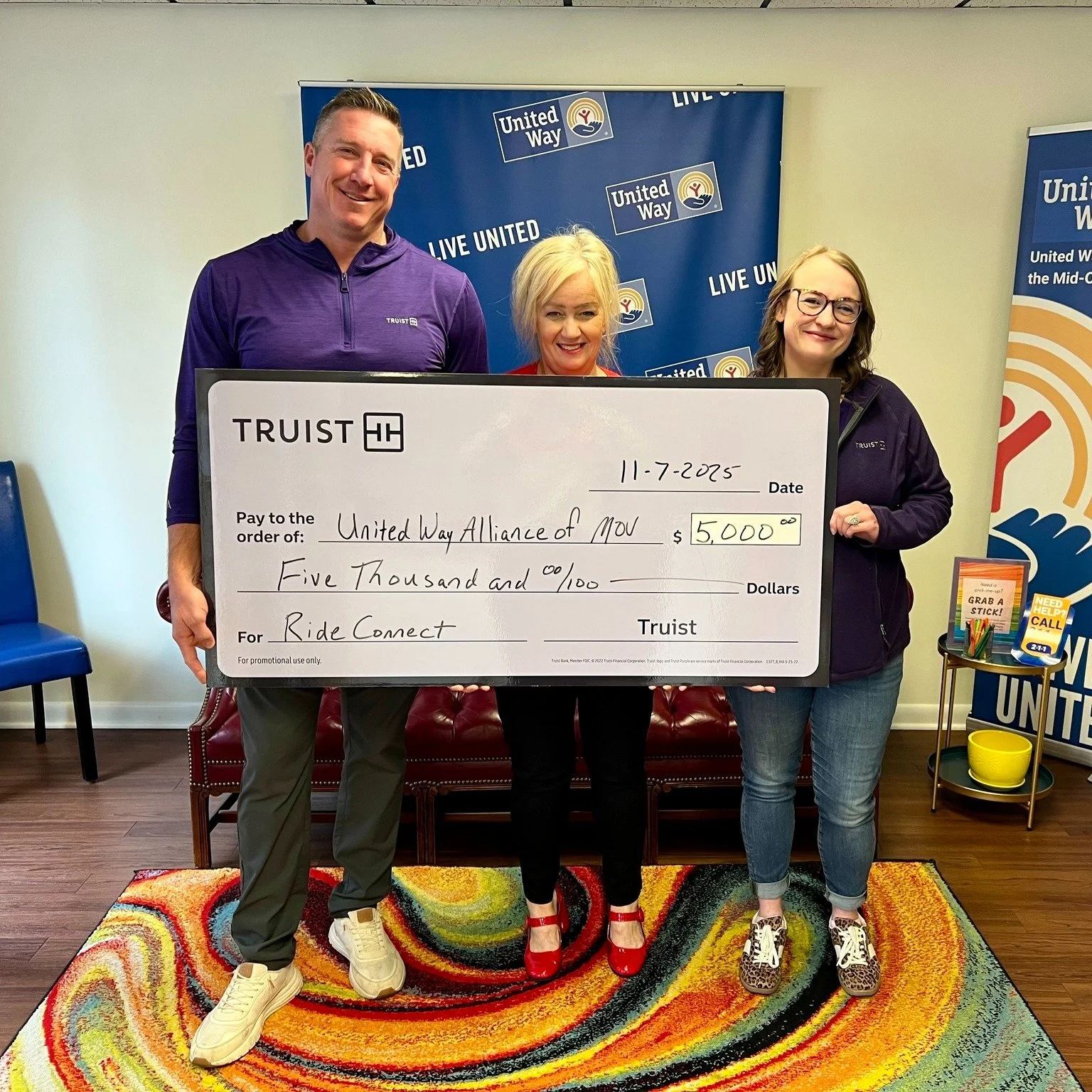 Thank you, Truist, for supporting our Ride Connect program! 

Ride Connect works to connect people to the transportation options that can best get them to their destinations. We do an individual transportation plan with each individual to make sure t